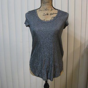 NWT Express silver black metallic t shirt top XXS